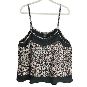 Torrid Leopard Print Flowy Cami Tank Top Size 1 Sheer Strap Lightweight Blouse